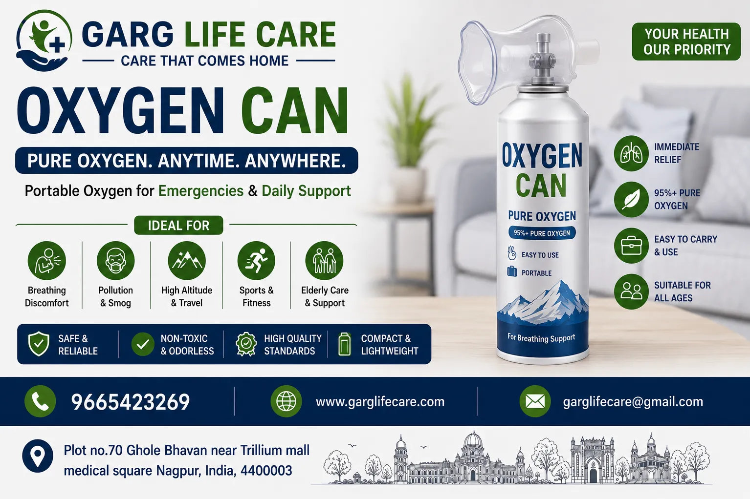 Oxygen Can for Transportation in Nagpur – Garg Life Care
