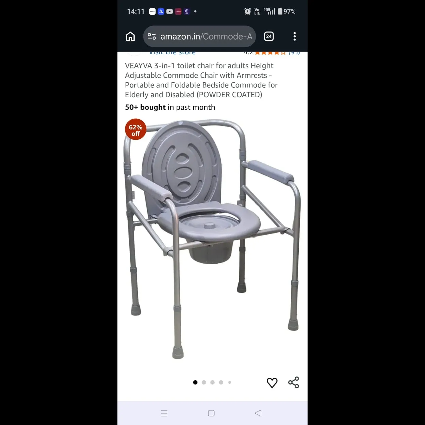 Folding Commode Chair in Nagpur – Garg Life Care