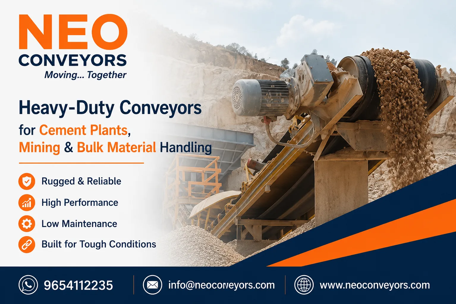 Heavy-Duty Conveyors for Cement Plants, Mining & Bulk Material Handling | Neo Conveyors