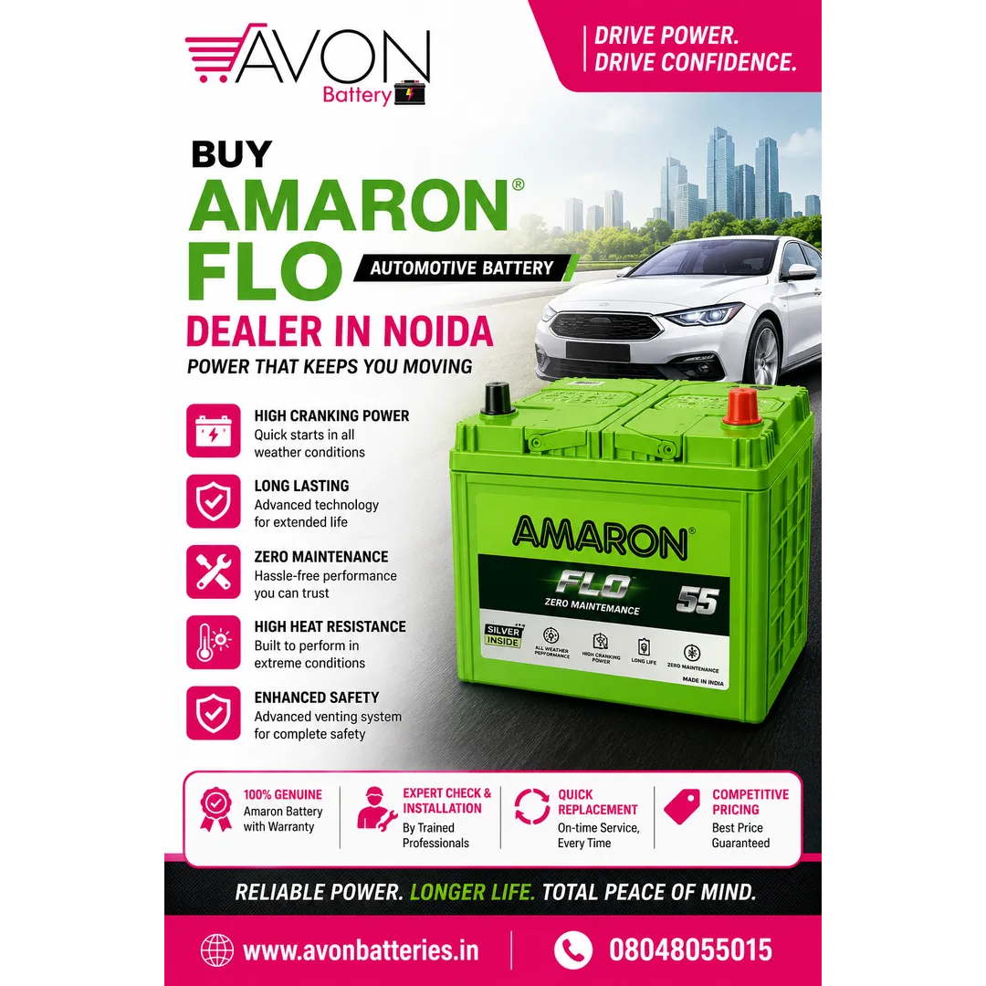Buy Amaron FLO Automotive Battery Dealer in Noida | AVON BATTERY
