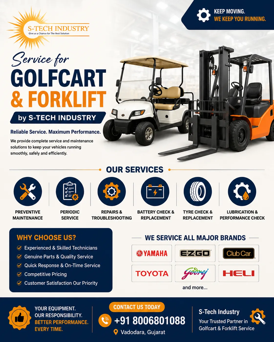 π Service for Golfcart & Forklift Vadodara