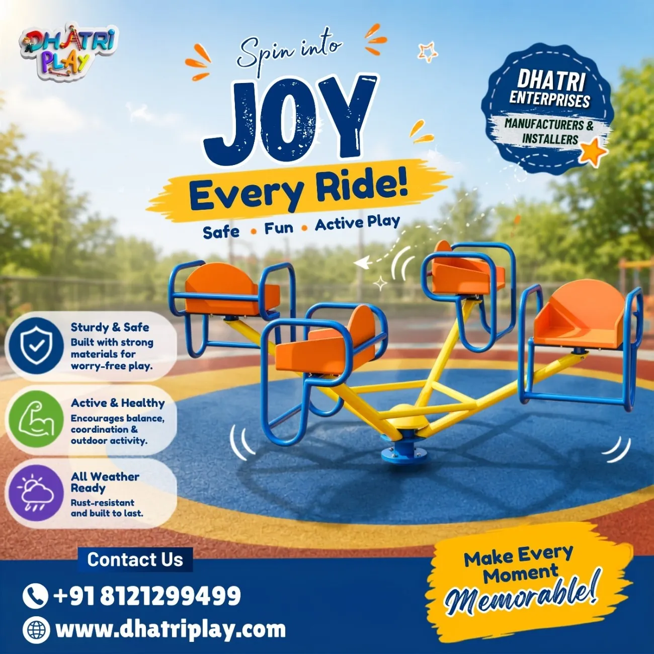 Durable 4-Seater Playground Merry-Go-Round β Dhatri Enterprises