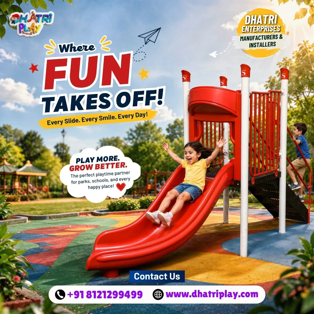 Premium Multi-Play Playground Slide Systems β Dhatri Enterprises