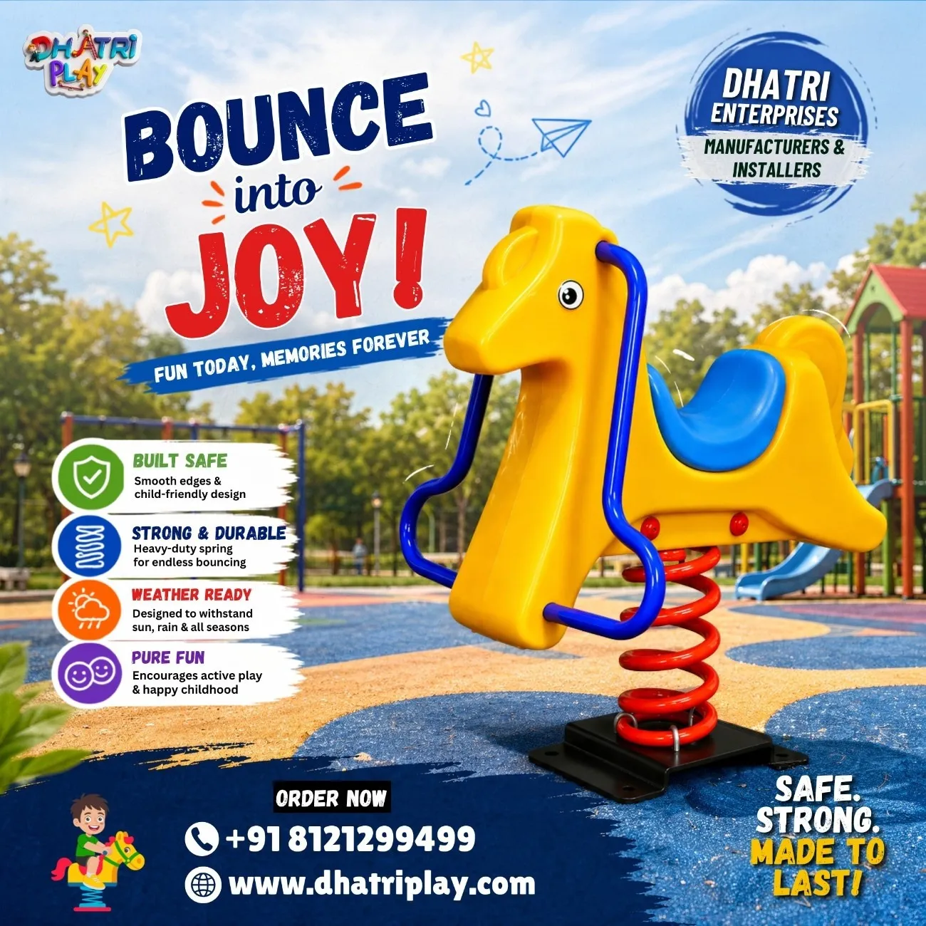 Heavy-Duty Playground Spring Riders β Dhatri Enterprises