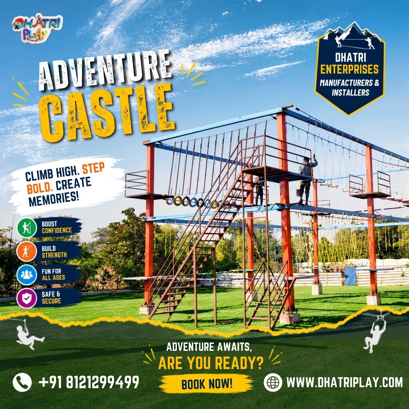 Commercial Adventure Castle & Rope Course Setup β Dhatri Enterprises