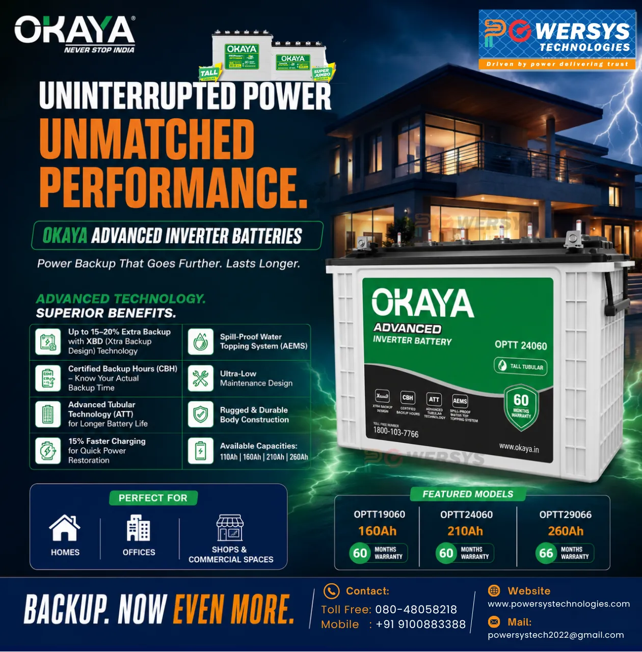 Okaya Inverter Batteries