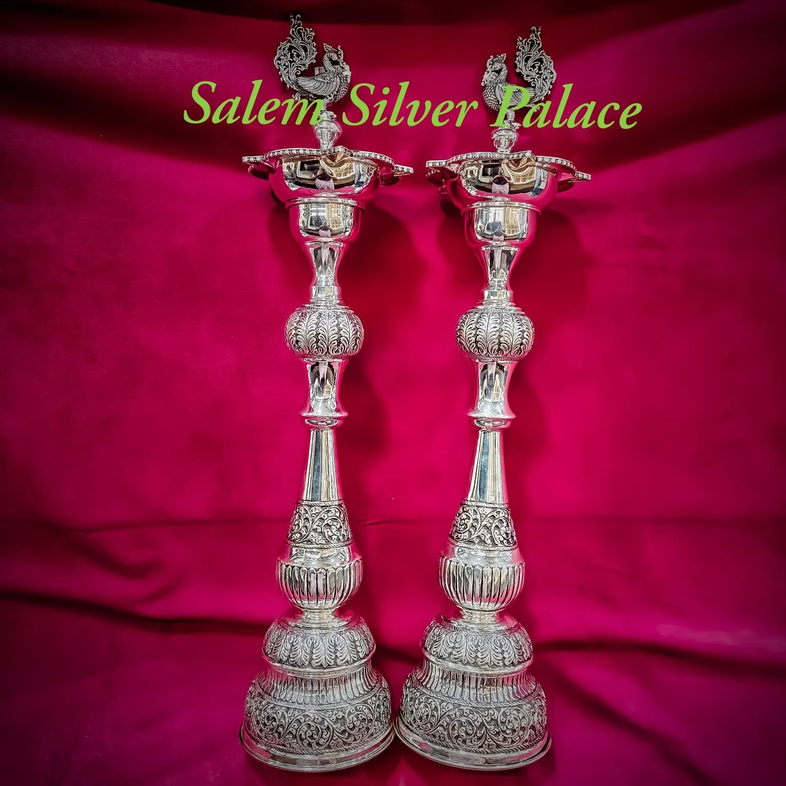 Silver Antique Lamp - Kuthu Vilakku - wt 2kg - Special Customised Order - SSP 6382456939
For More I...