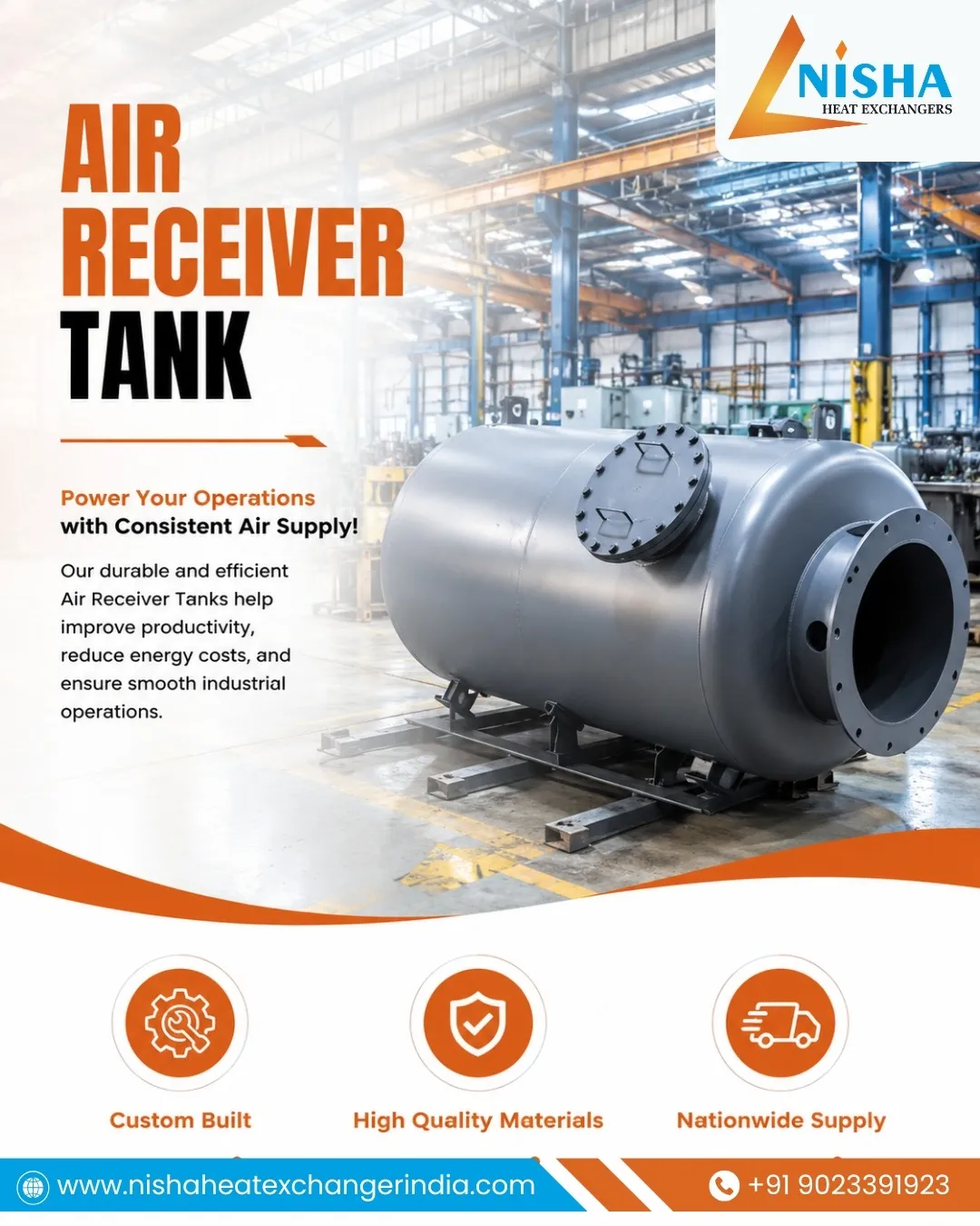 Top 5 Air Receiver Tank Supplier in Ahmedabad | Nisha Heat Exchangers