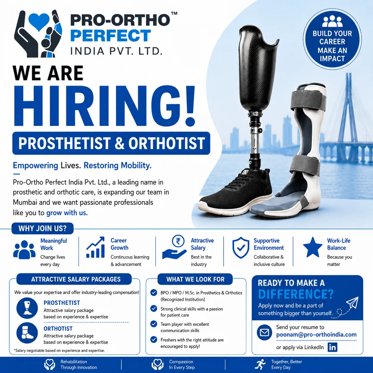 ๐จ We're Hiring | Prosthetist & Orthotist ๐จ