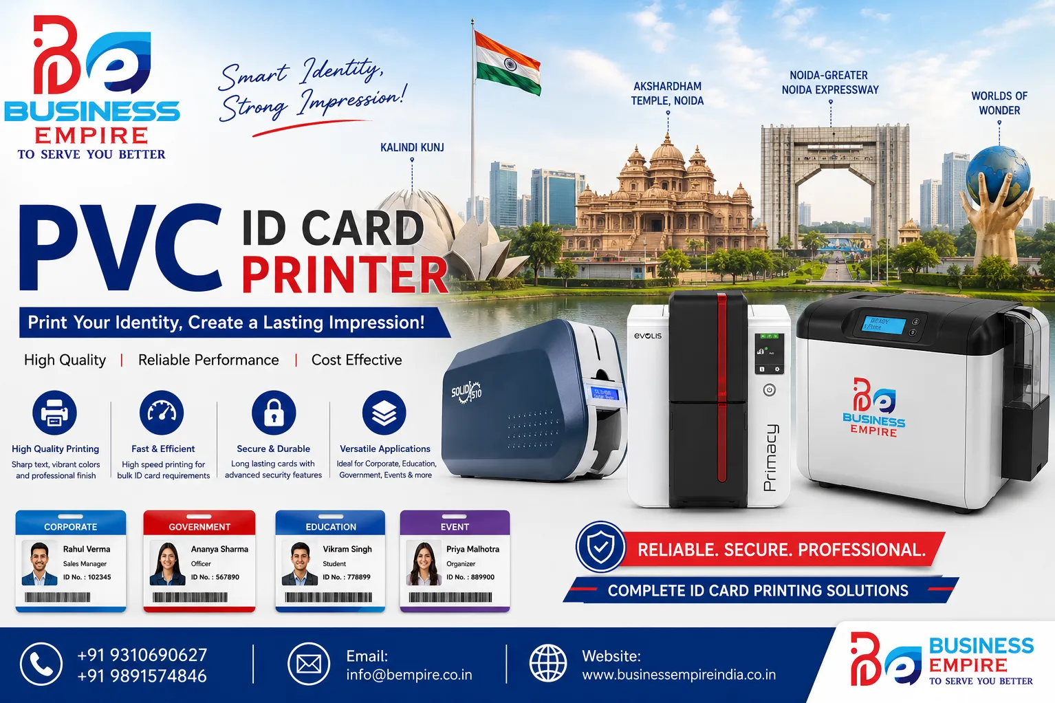 Evolis, IDP SMART & Solid 510 PVC ID Card Printer and Ribbon Supplier in Vaishali, Noida & Ghaziabad