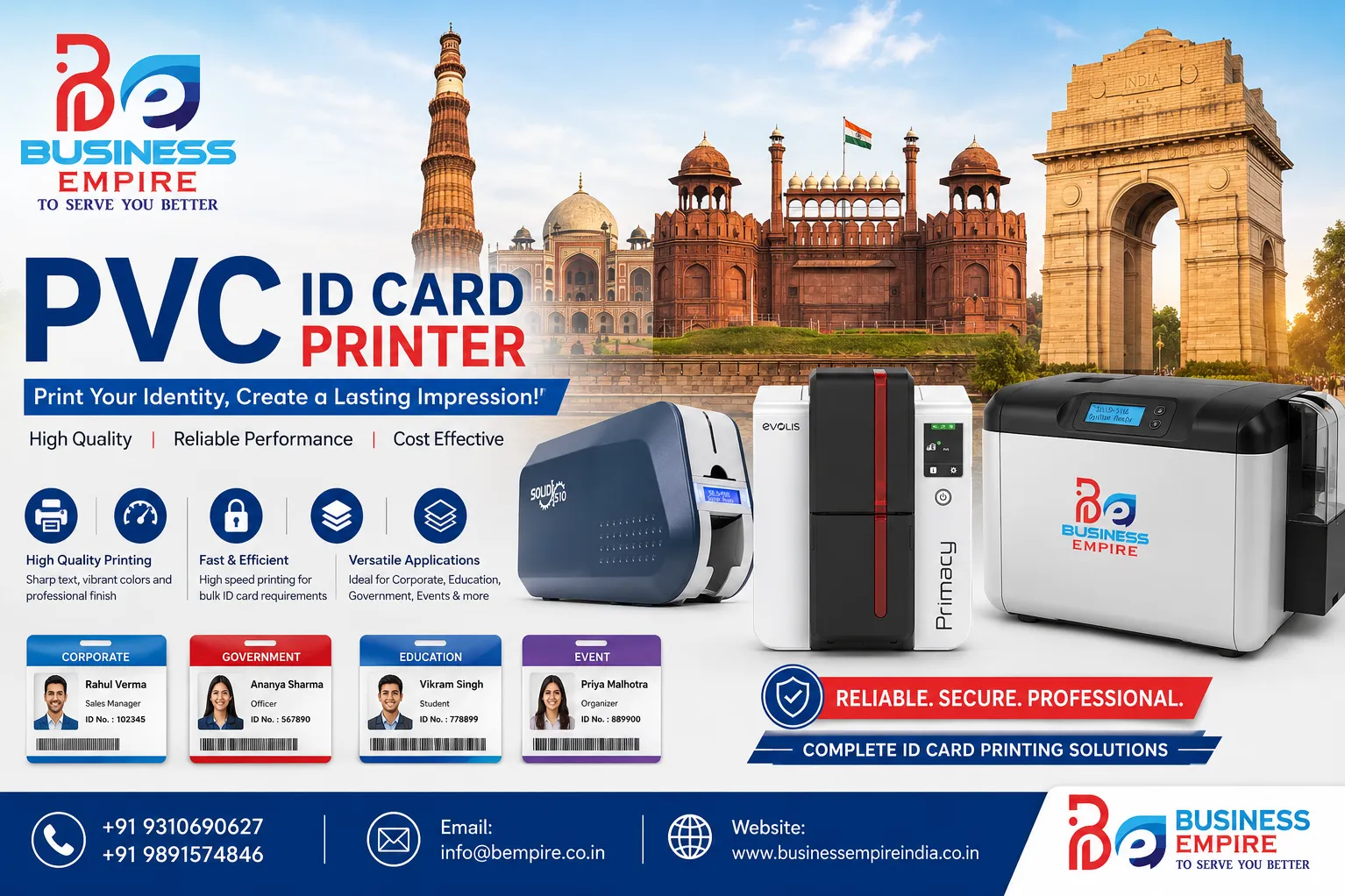 Evolis, IDP SMART & Solid 510 PVC ID Card Printer and Ribbon Supplier in Janakpuri, West Delhi
