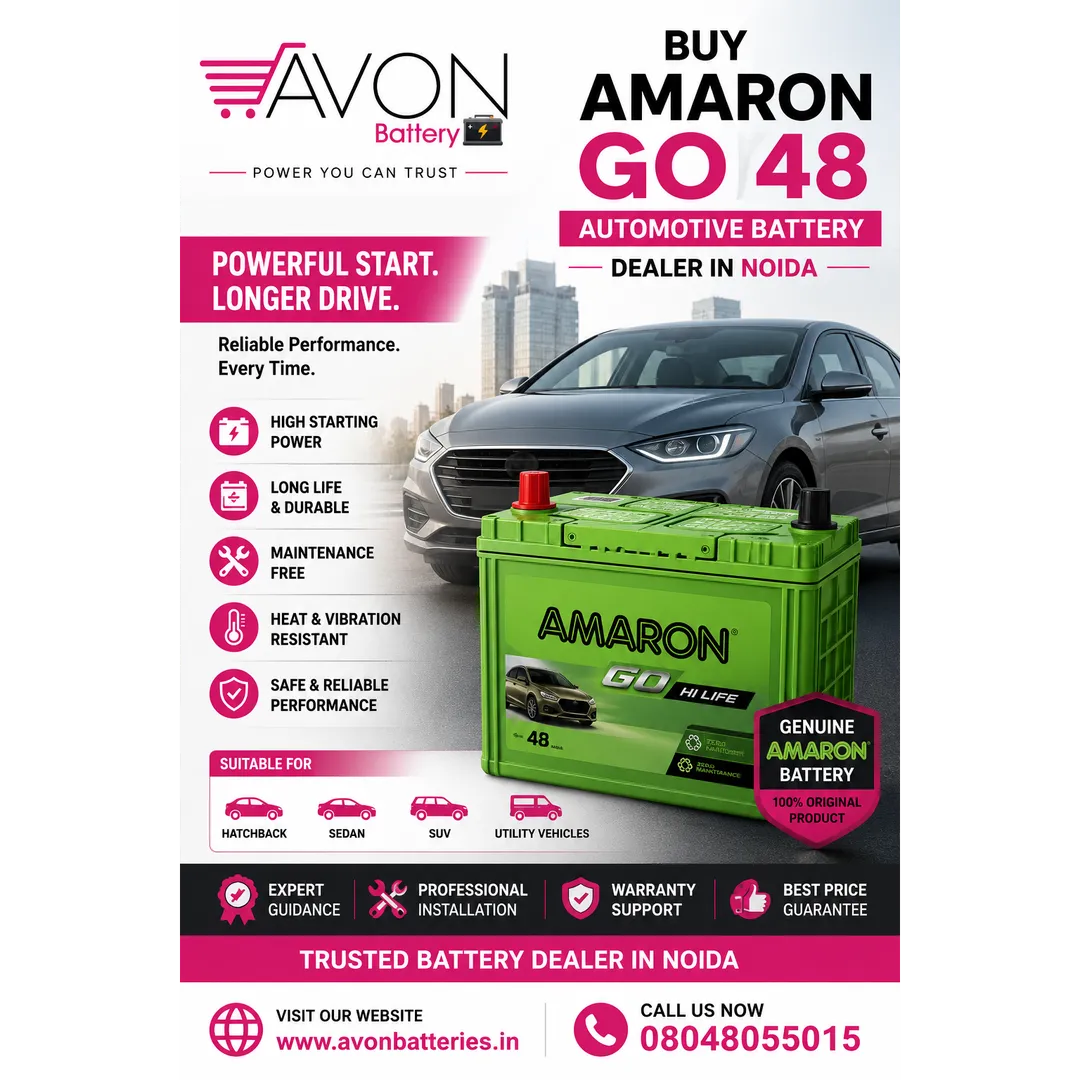 Buy Amaron GO 48 Automotive Battery Dealer in Noida | AVON BATTERY