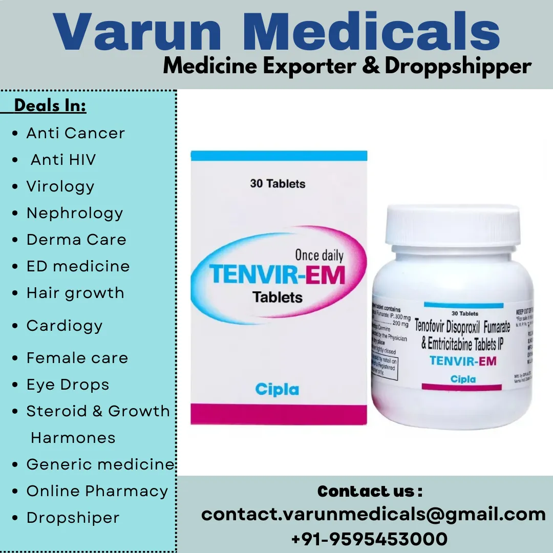 Tenofovir Disoproxil Fumarate & Emtricitabine Tablets Supplier, Dealer, Exporter