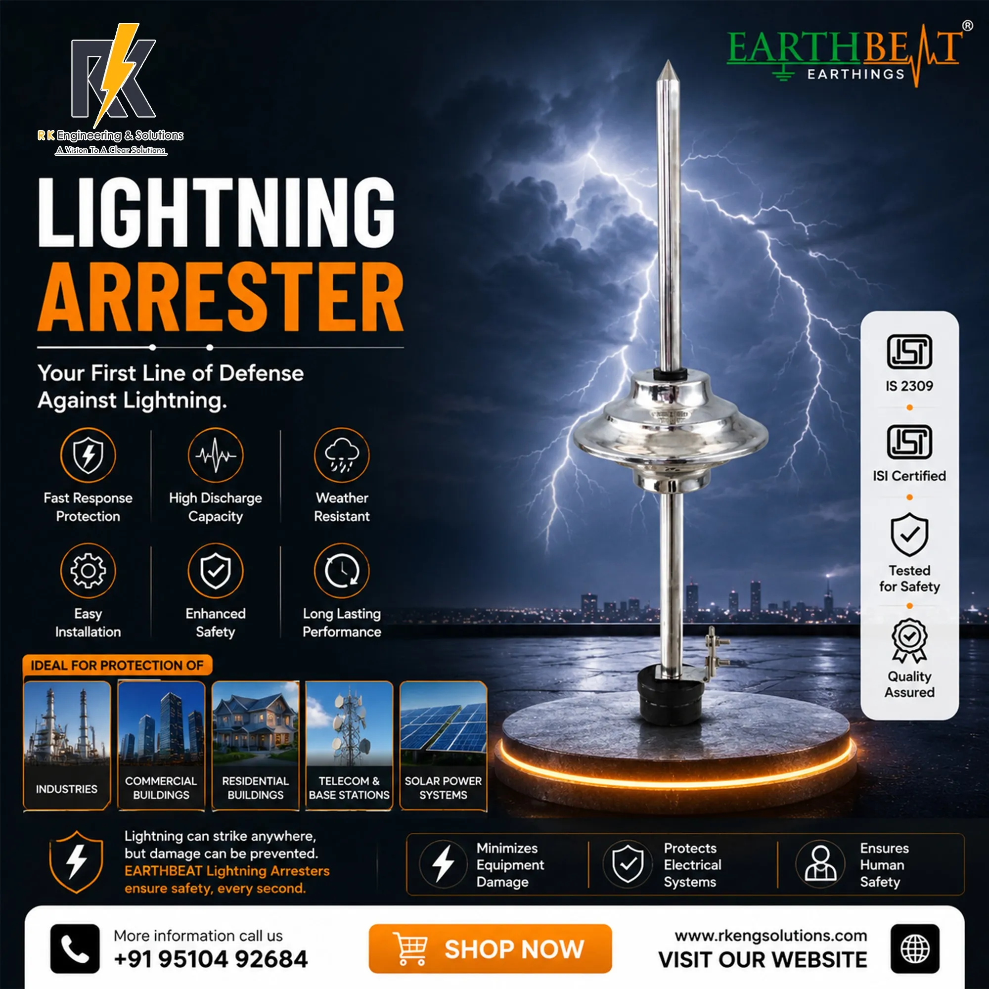 Lightning Arrester Manufacturer in Ahmedabad |R K Engineering & Solutions