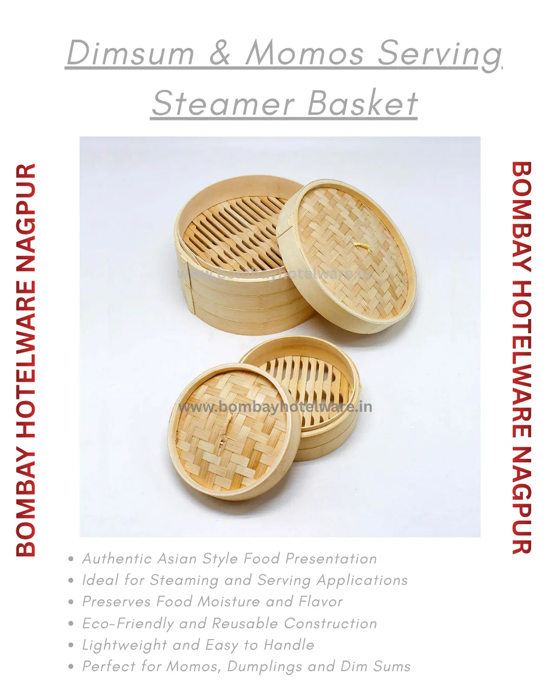 Bamboo Dim Sum Basket | Dimsum & Momos Serving Steamer Basket | Momos Serving Ideas