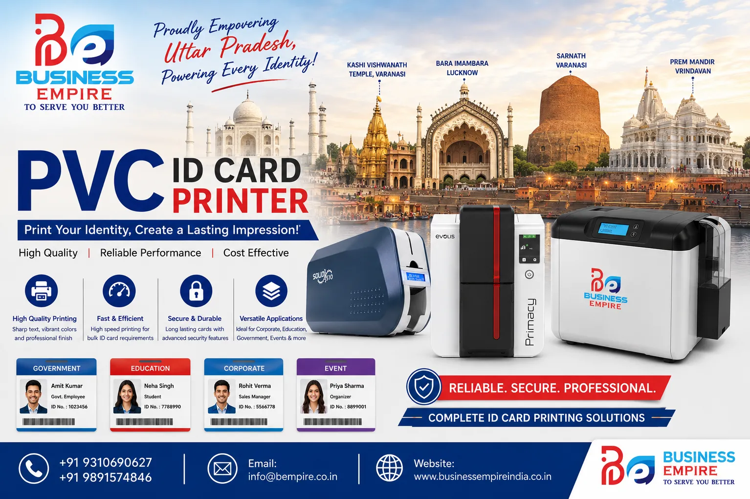 Evolis, IDP SMART & Solid 510 PVC ID Card Printer and Ribbon Supplier in Agra | Dealer & Distributor