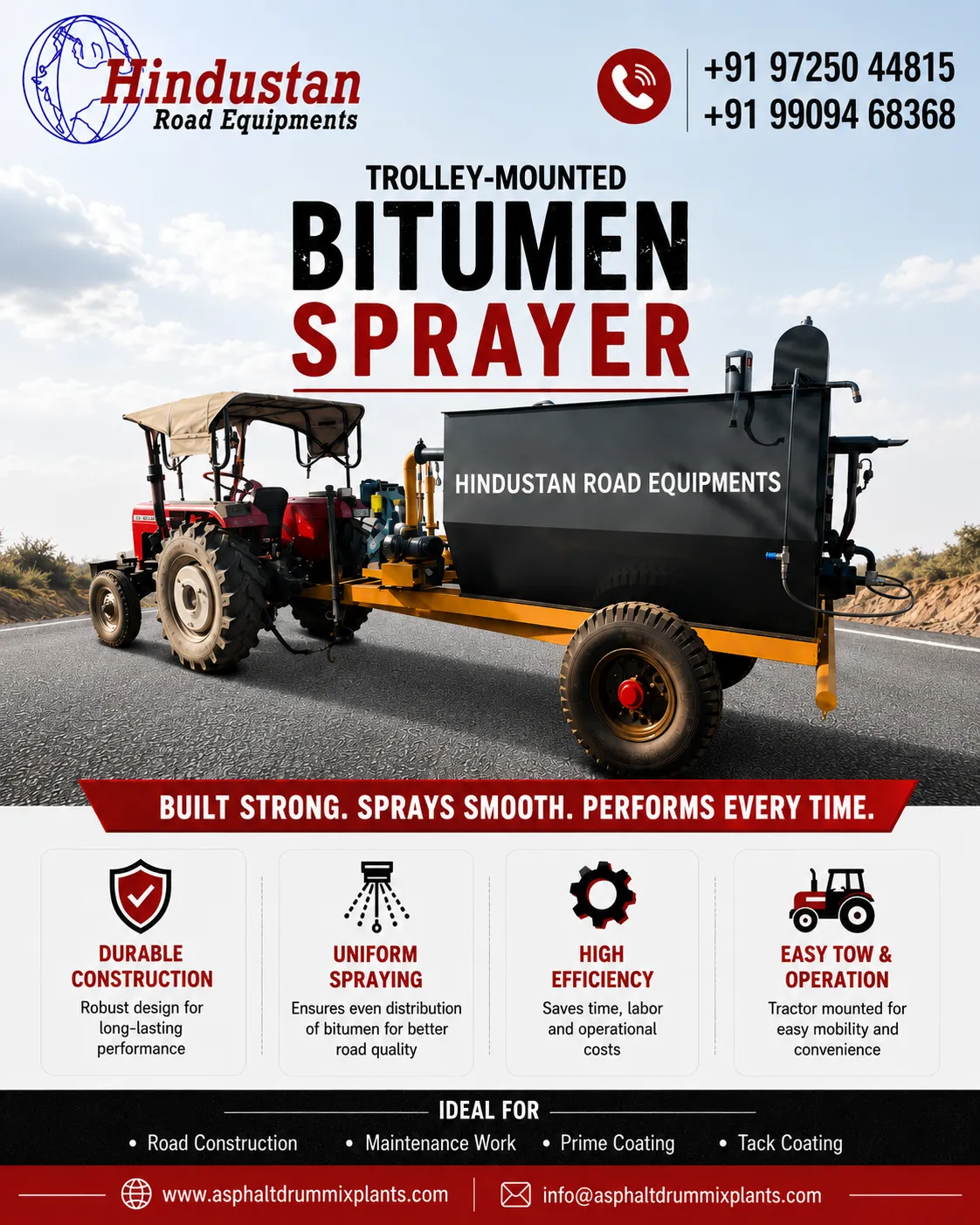 Trolly Mounted Bitumen Sprayer Manufacturer in India