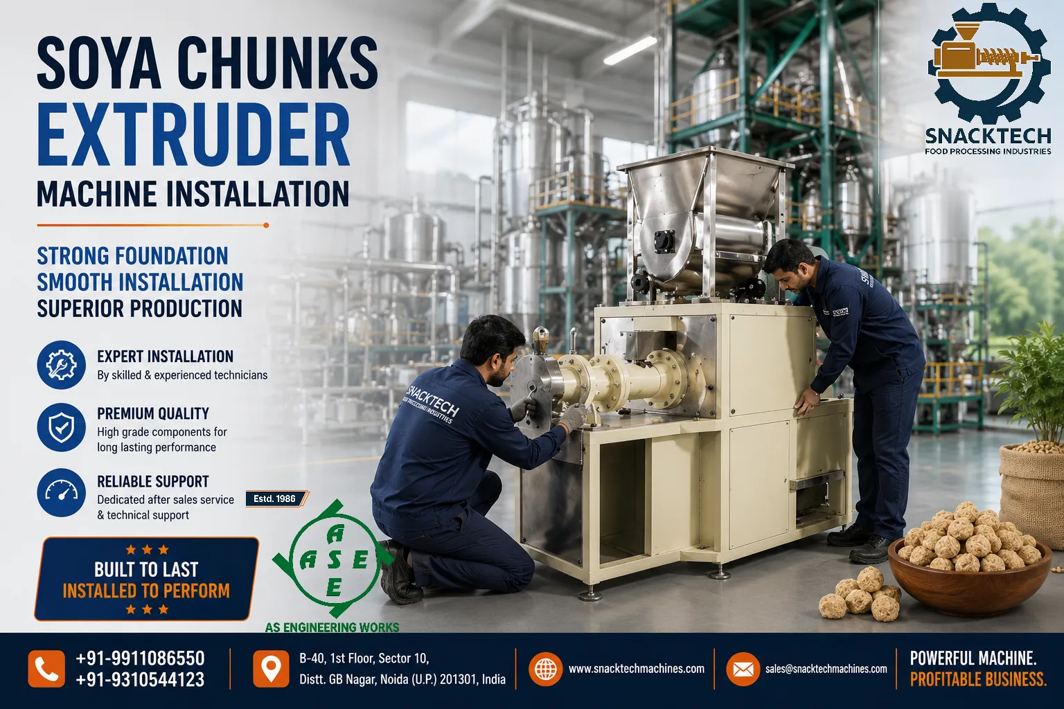 soya chunks extruder machine