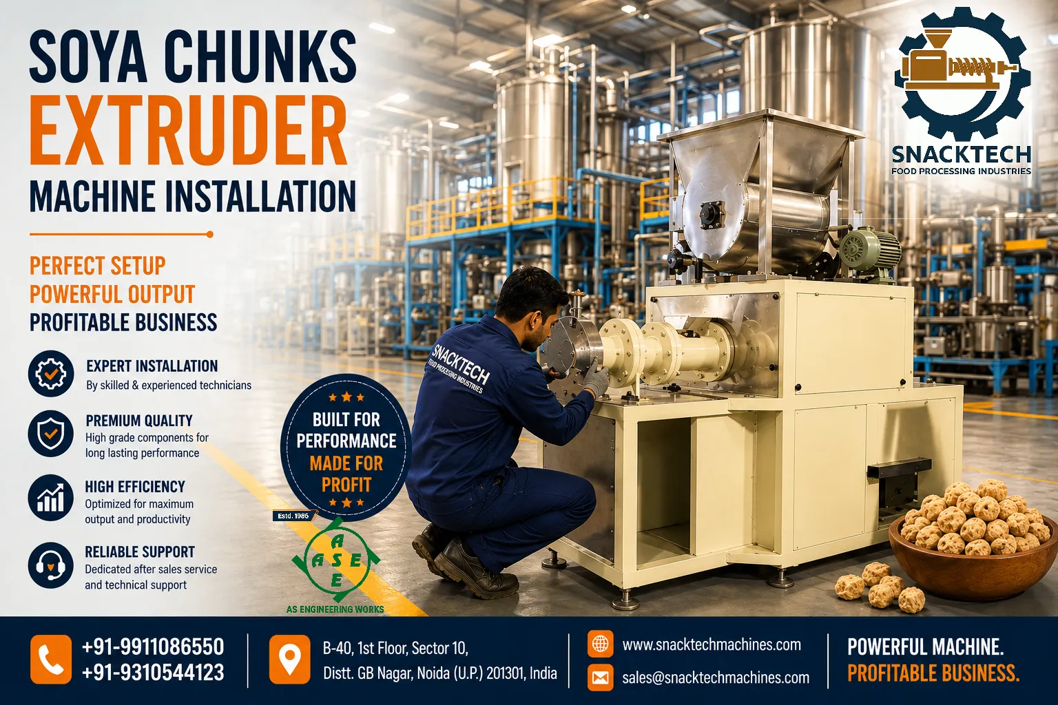 soya chunk processing plant