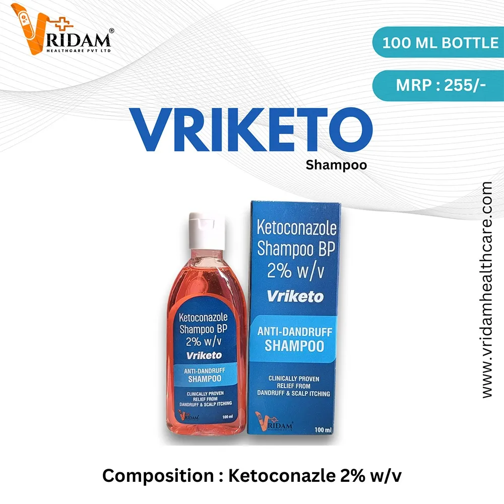 Check our Product Range in Dermatology - VRIKETO SHAMPOO