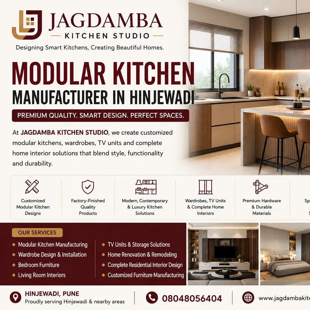 Modular Kitchen Manufacturer in Hinjewadi | JAGDAMBA KITCHEN STUDIO