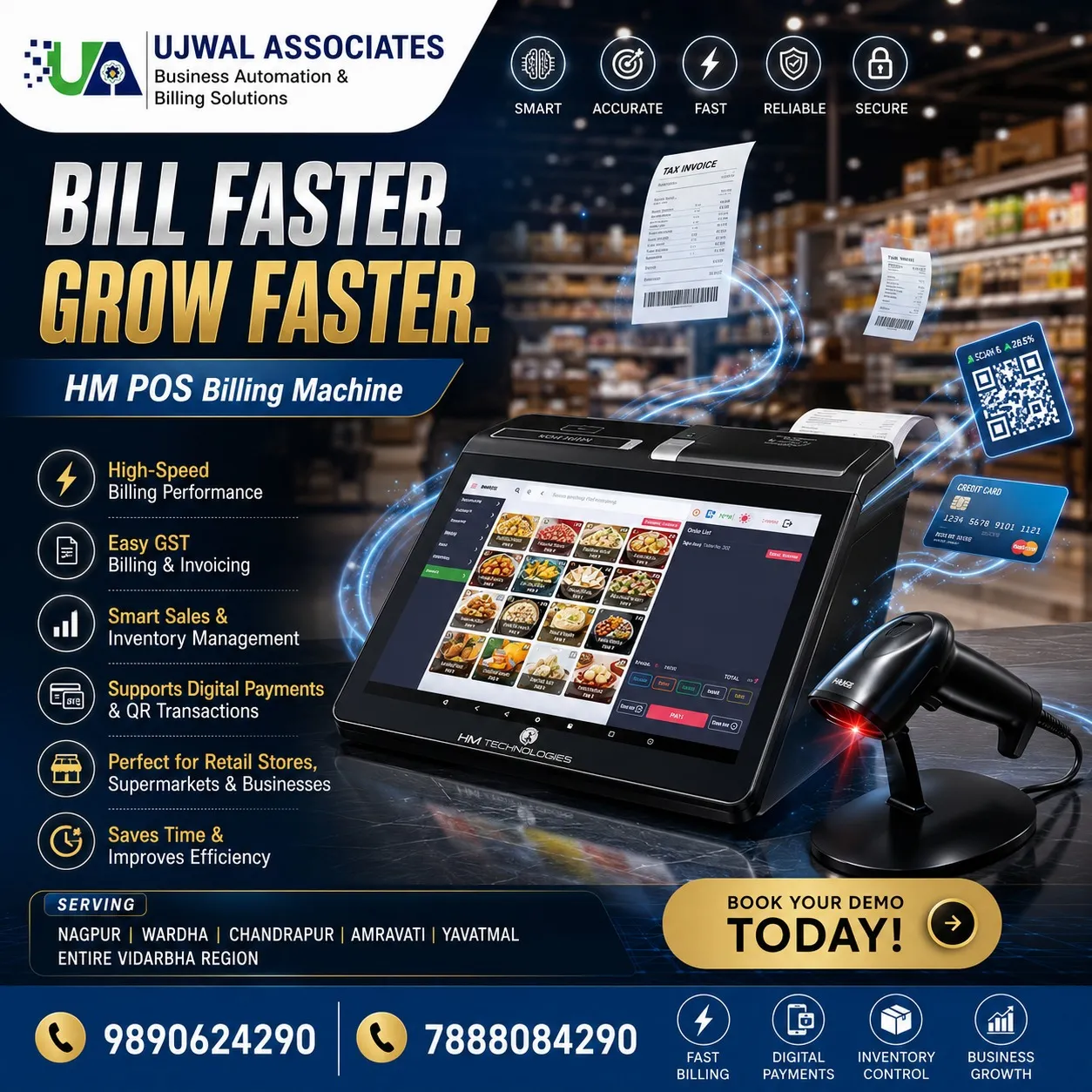 πͺ HM POS Billing Machine Available in Nagpur π From Ujwal Associates