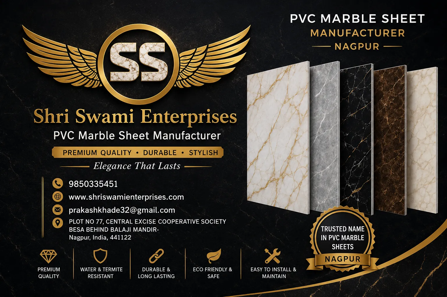 PVC Marble Sheet Manufacturer in Nagpur – Shri Swami Enterprises