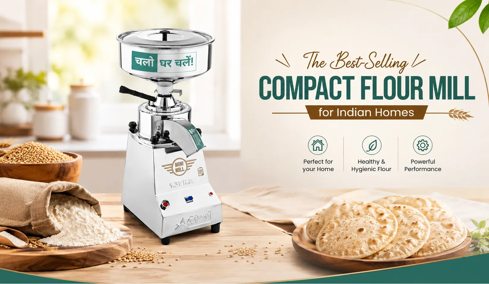 The Best-Selling Compact Flour Mill for Indian Homes | MiniMil 137
