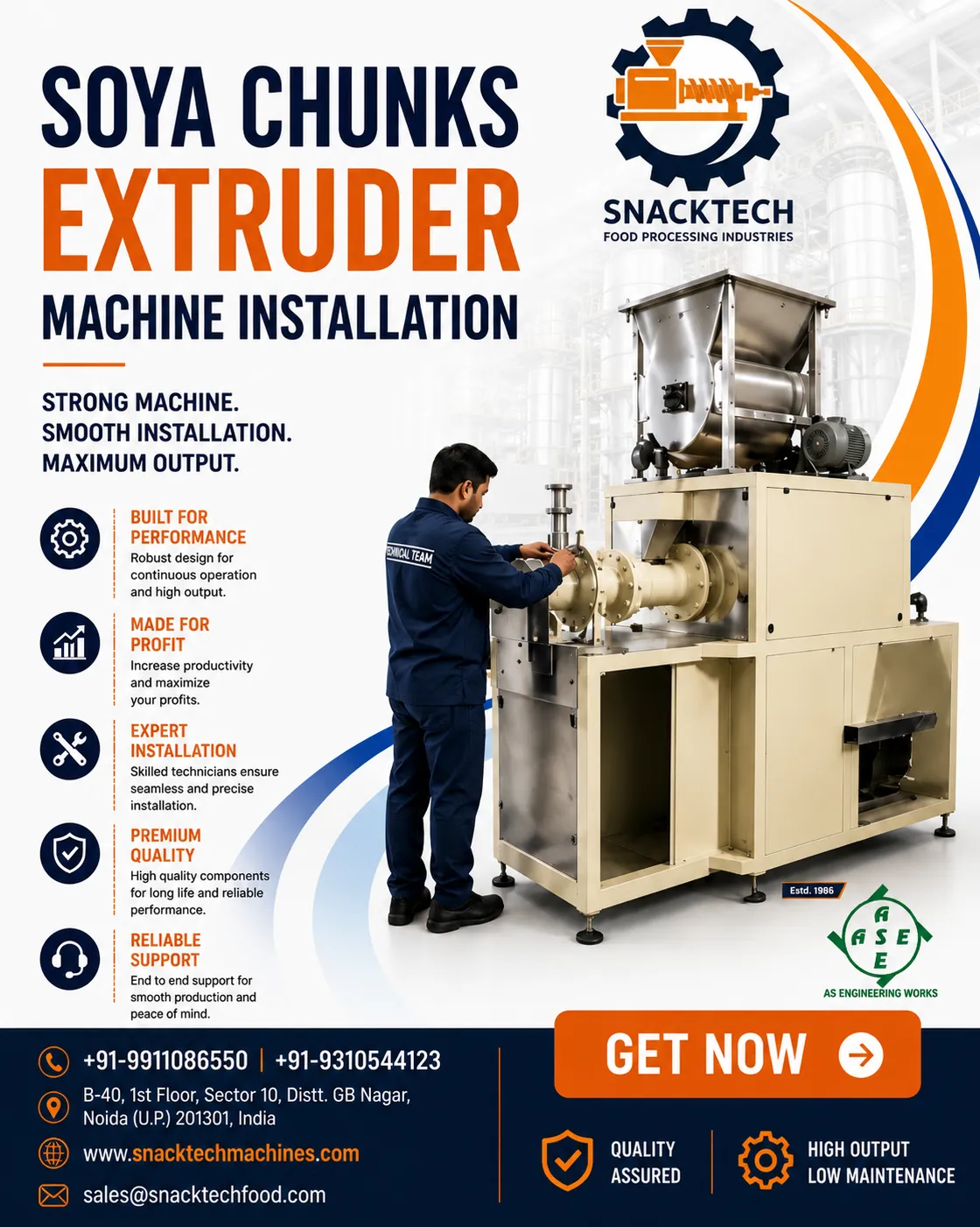 Soya Chunks Extruder Manufacturer In Faridabad