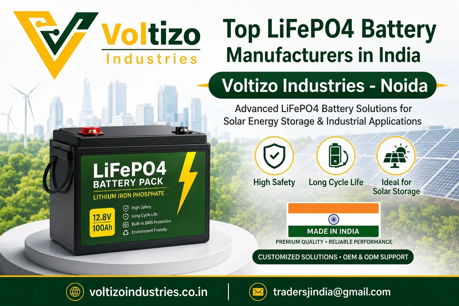 12.8V 30Ah LiFePO4 Battery Pack Manufacturer in India