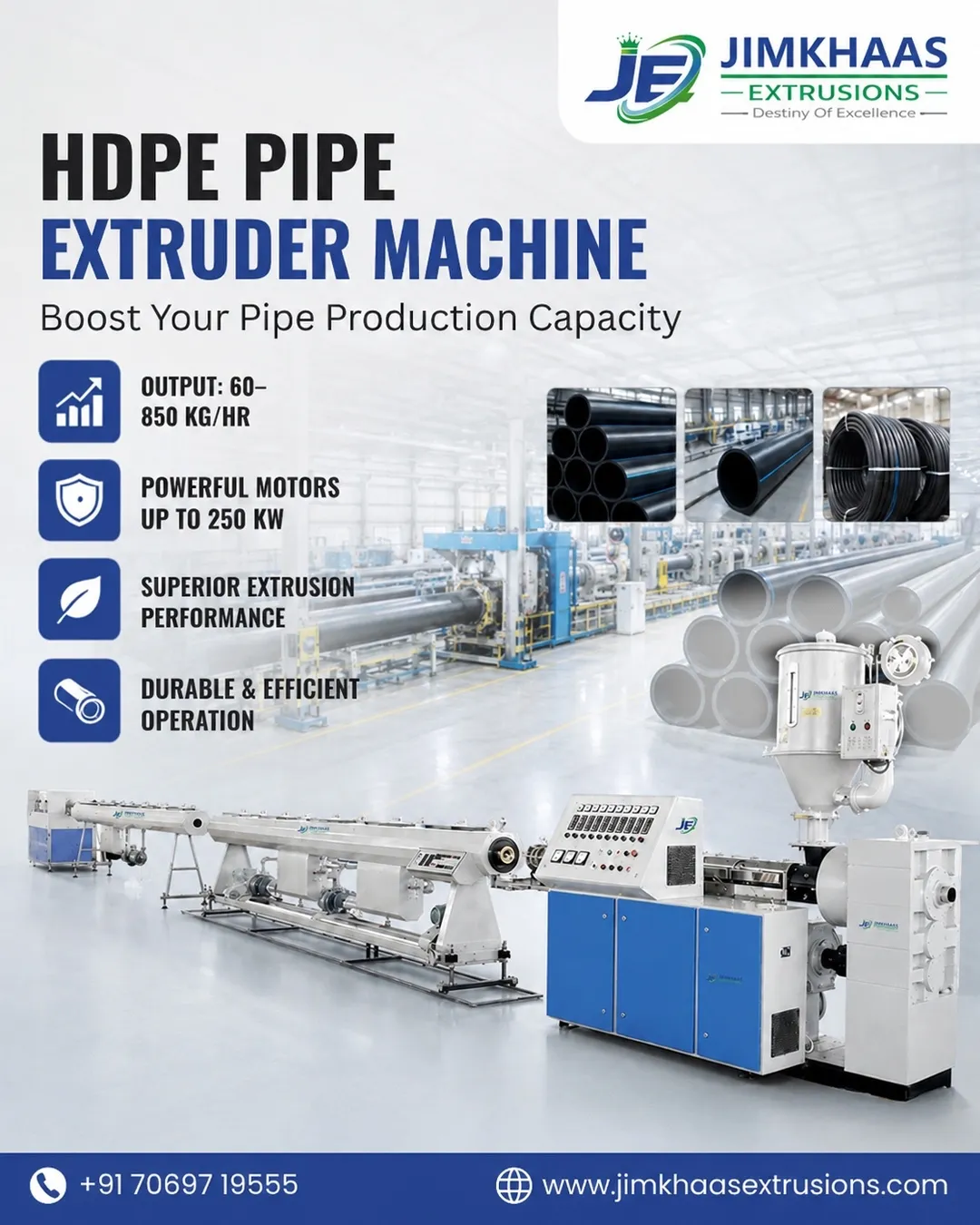 HDPE Pipe Extruder Machine Supplier | Jimkhaas