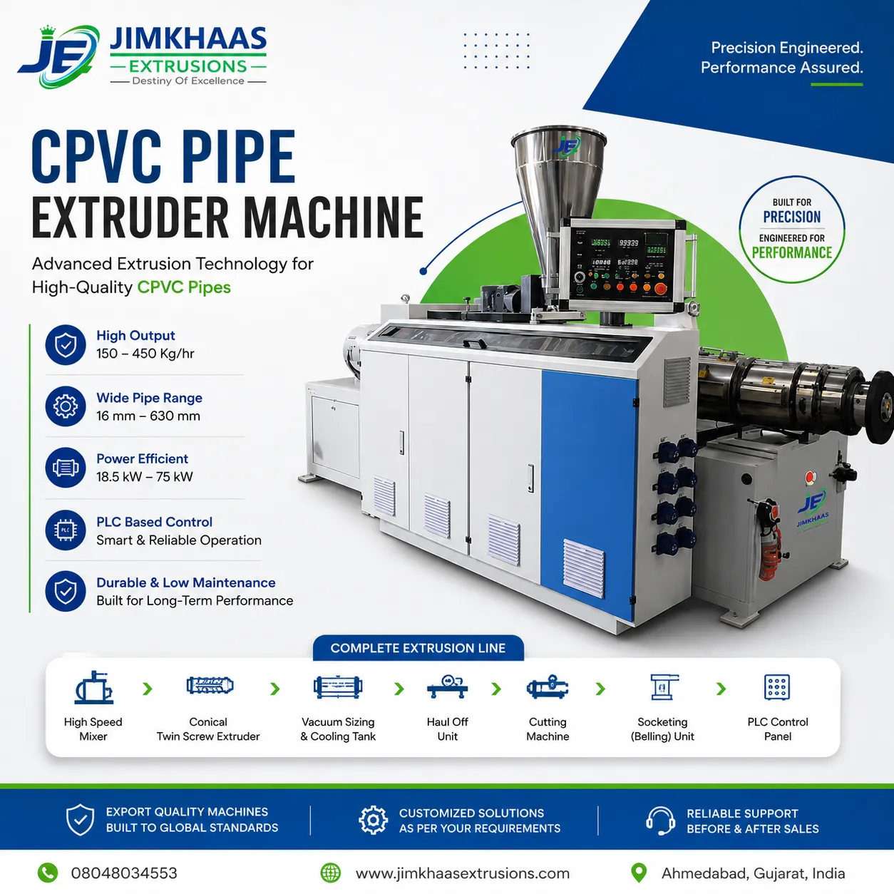 High-Performance CPVC Pipe Extruder Plant Dealer | Jimkhaas