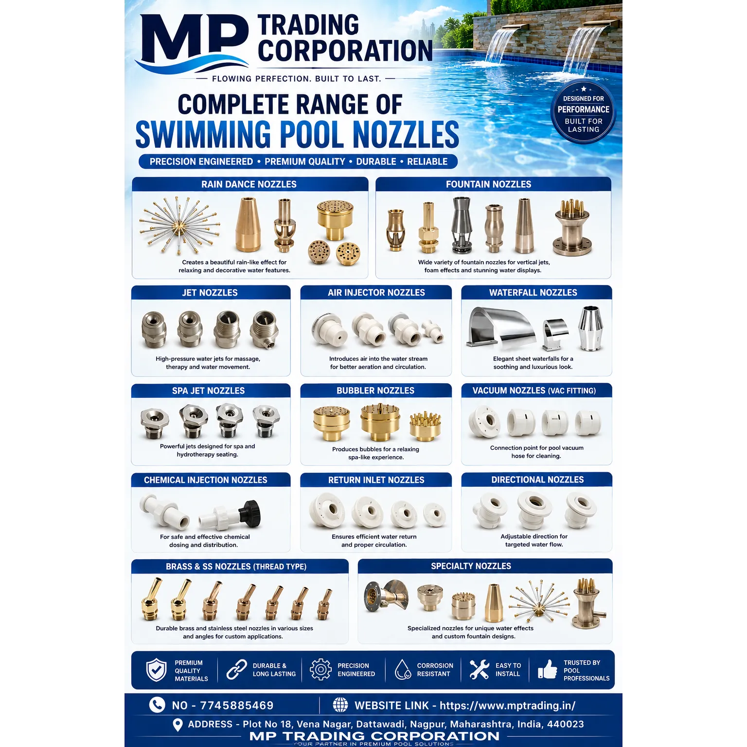 Premium Swimming Pool Nozzles Supplier in Nagpur | Maharashtra | Vidarbha