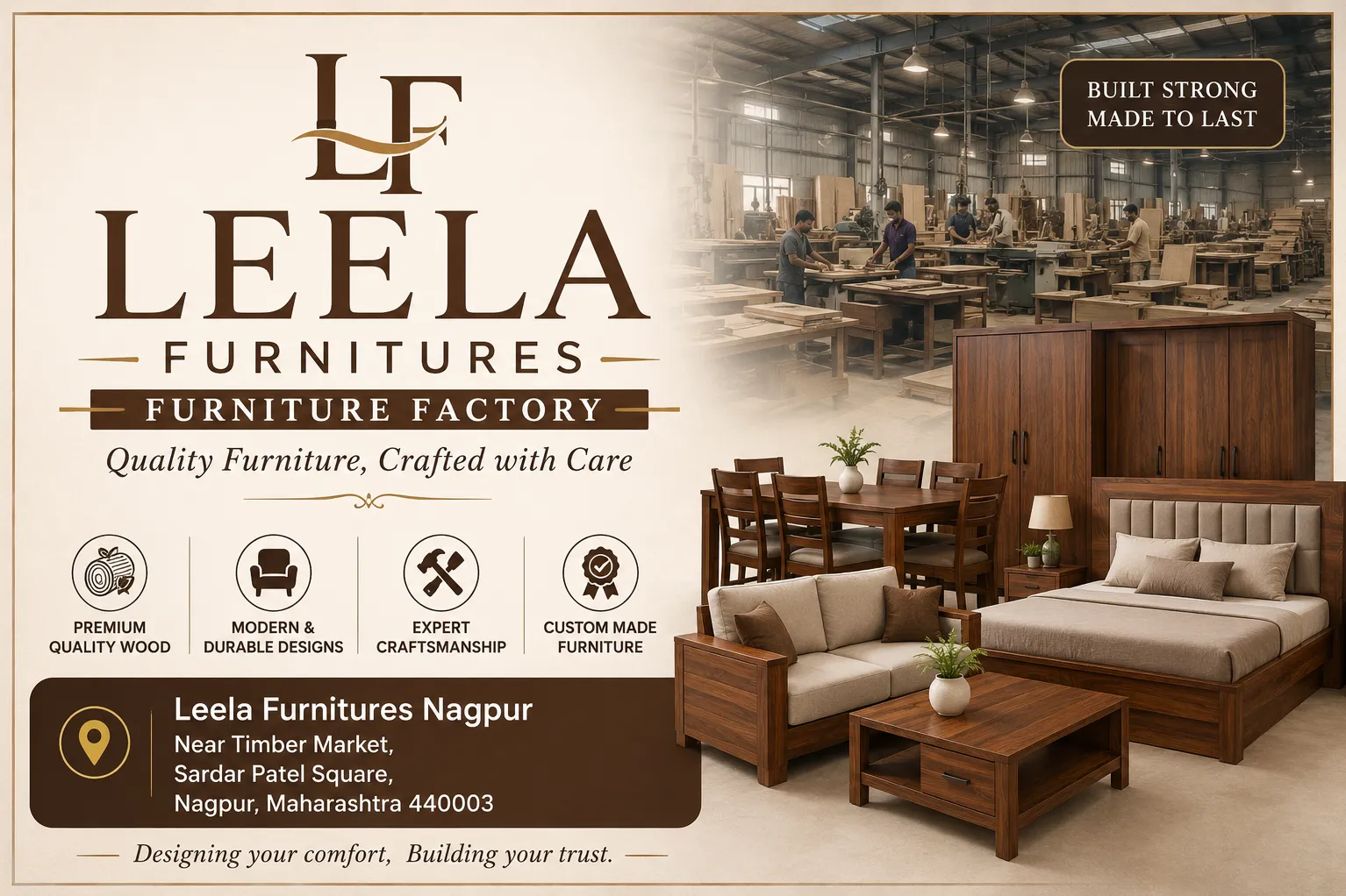 Premium Furniture Factory in Nagpur – Leela Furnitures