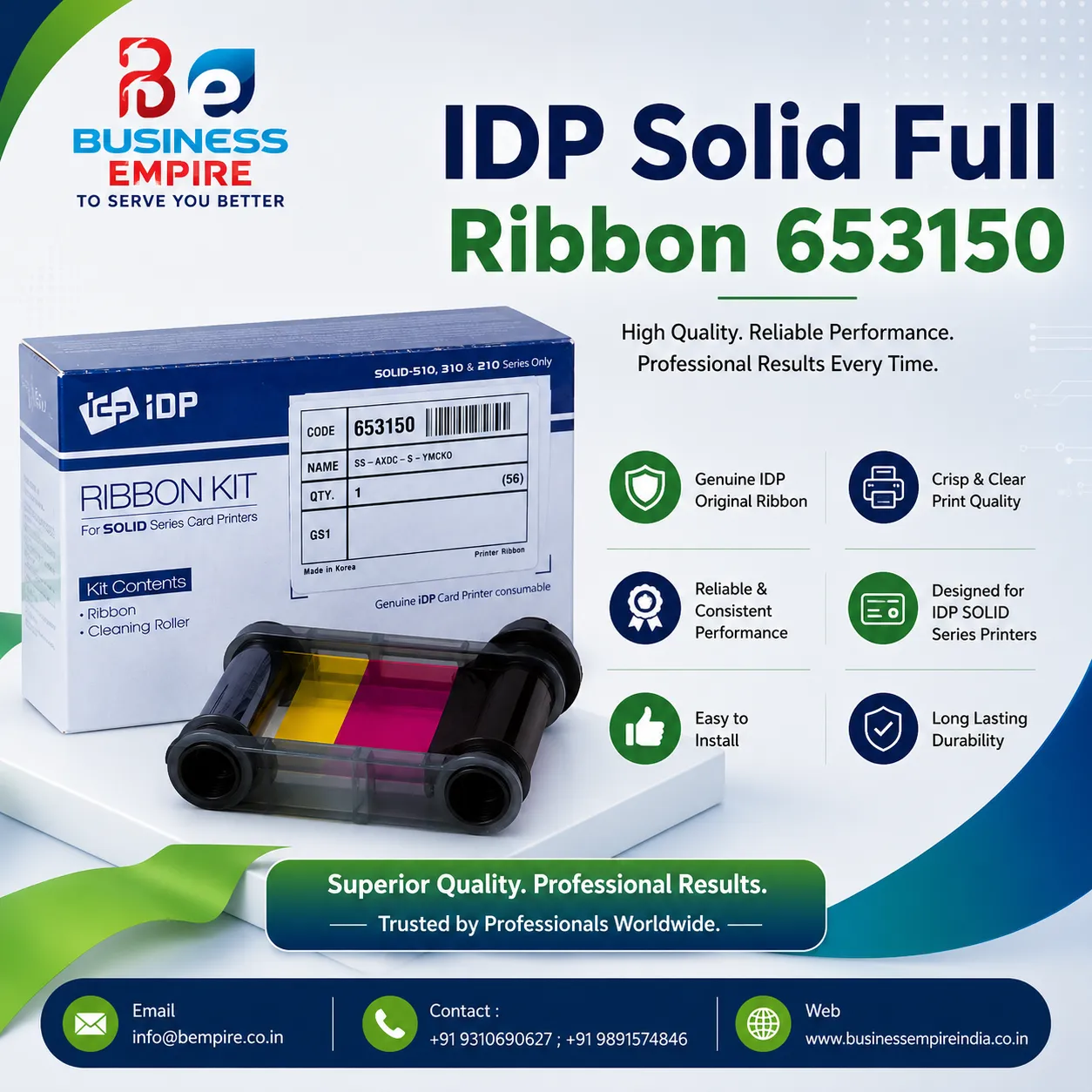 IDP SOLID 510 PVC ID Card Printer, Ribbon & Consumables Supplier India All Cities Dealer