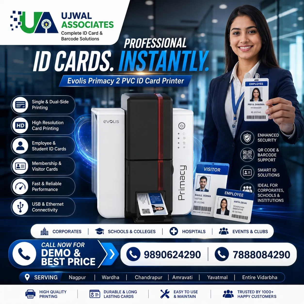 🪪 ID Card Printer Supplier in Nagpur | Ujwal Associates 🖨️