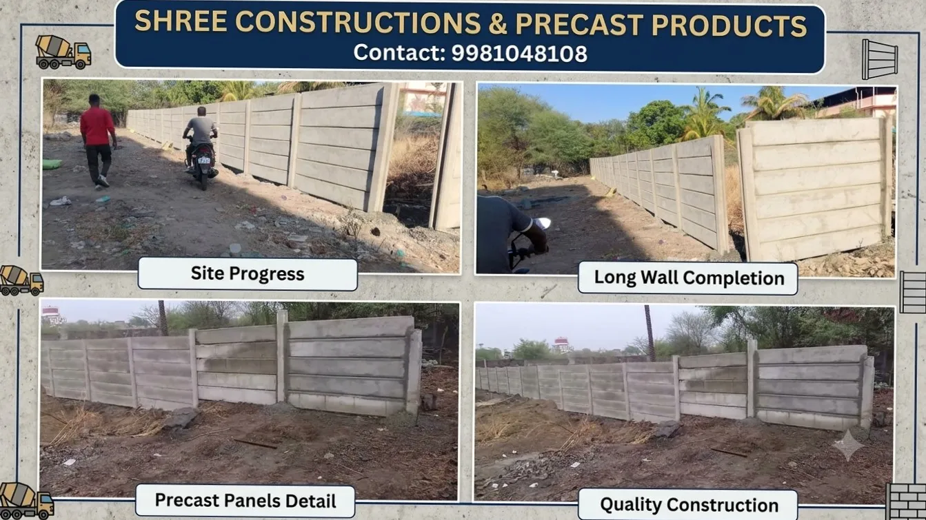 Another Successful Precast Boundary Wall Project Completed at Limbodhi, Khandwa Road, Indore!ย ๐๏ธ