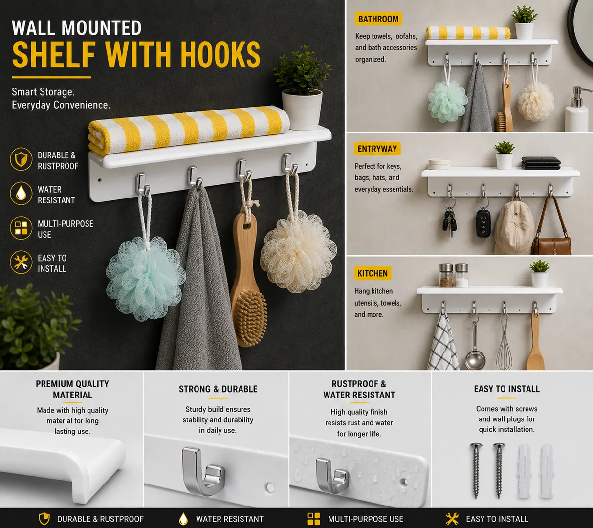 acrylic bathroom rack