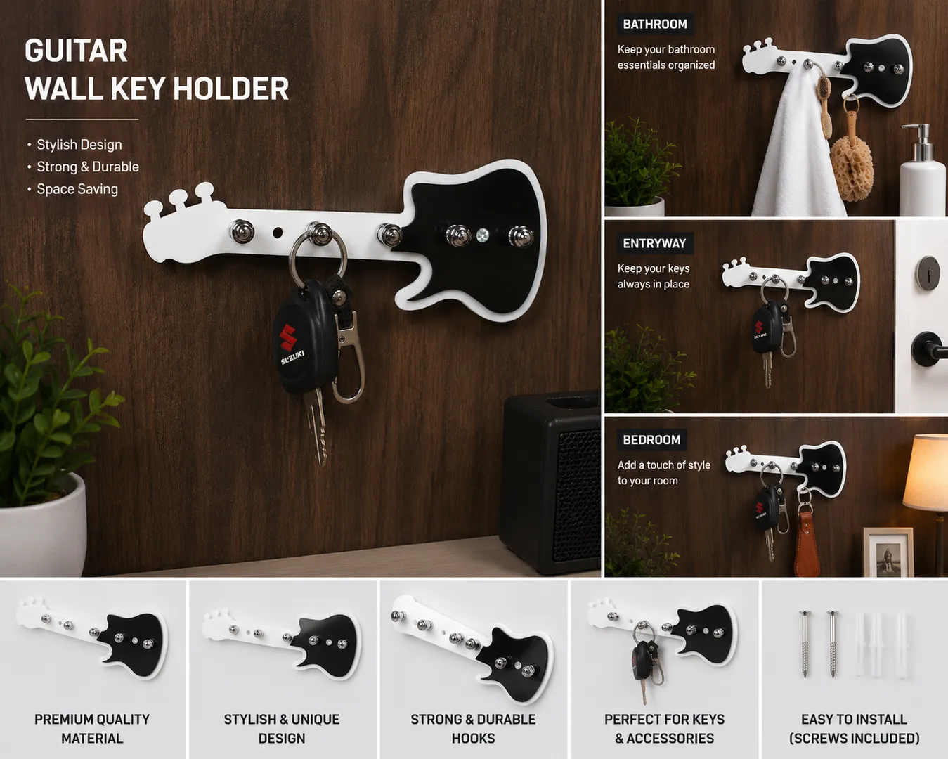 Acrylic guitar key stand