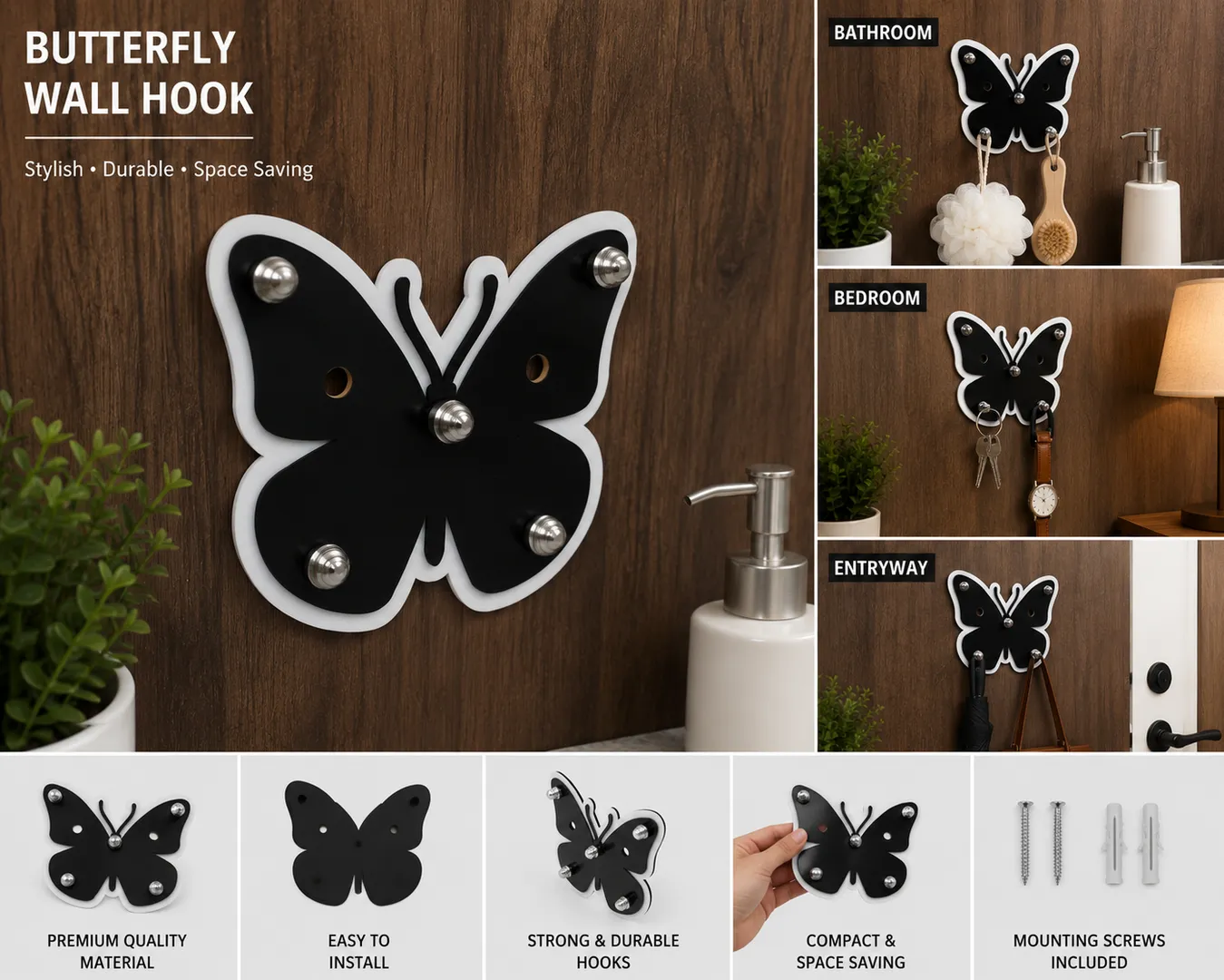 Acrylic butterfly key stand