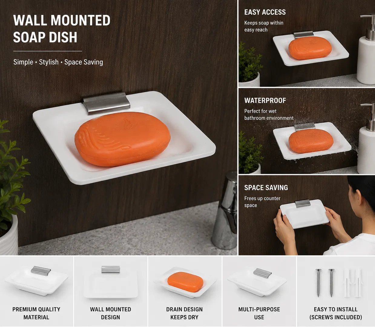 Acrylic single soap dish