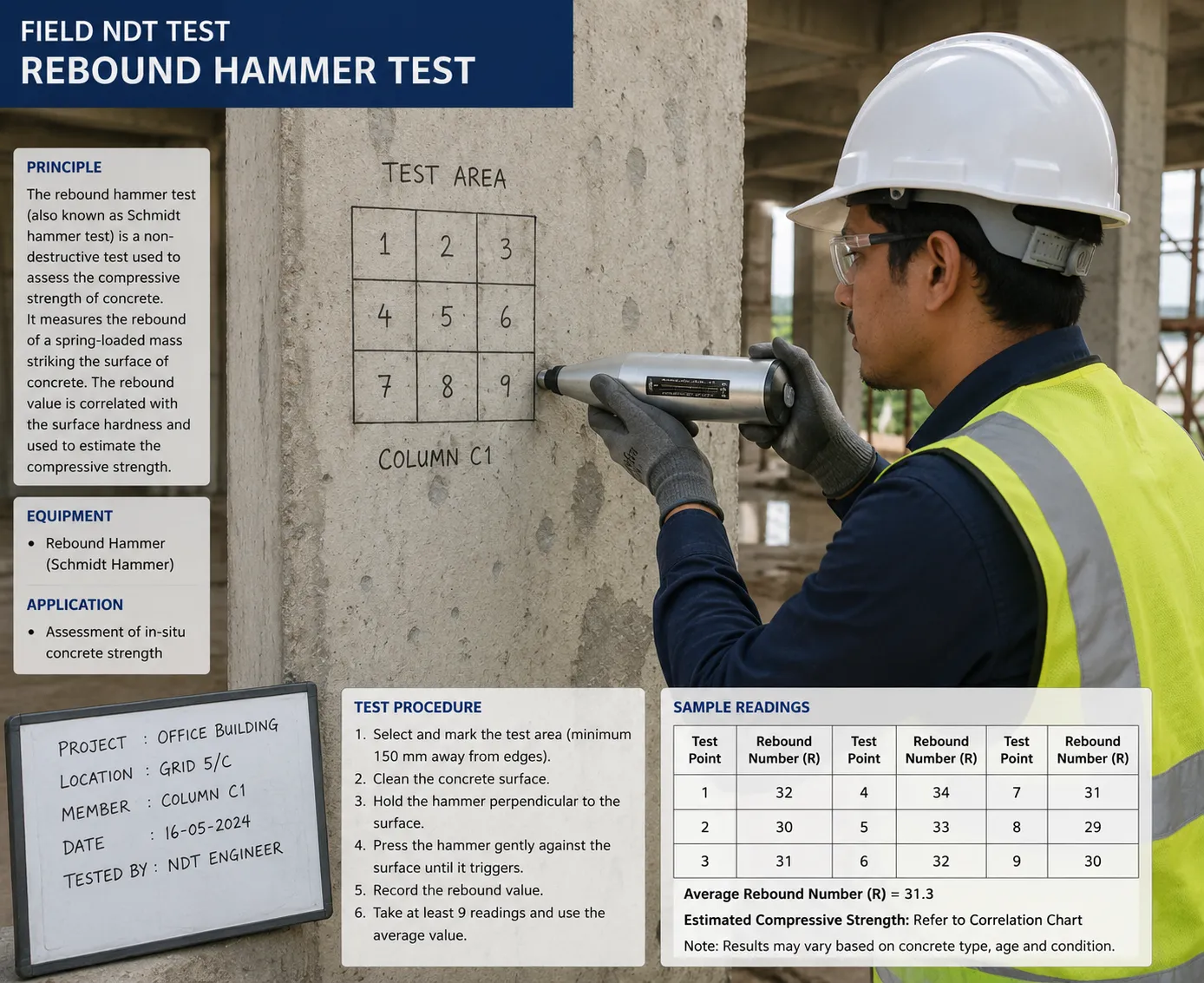 Field NDT Test: Rebound Hammer Test in Nagpur for Concrete Strength Evaluation