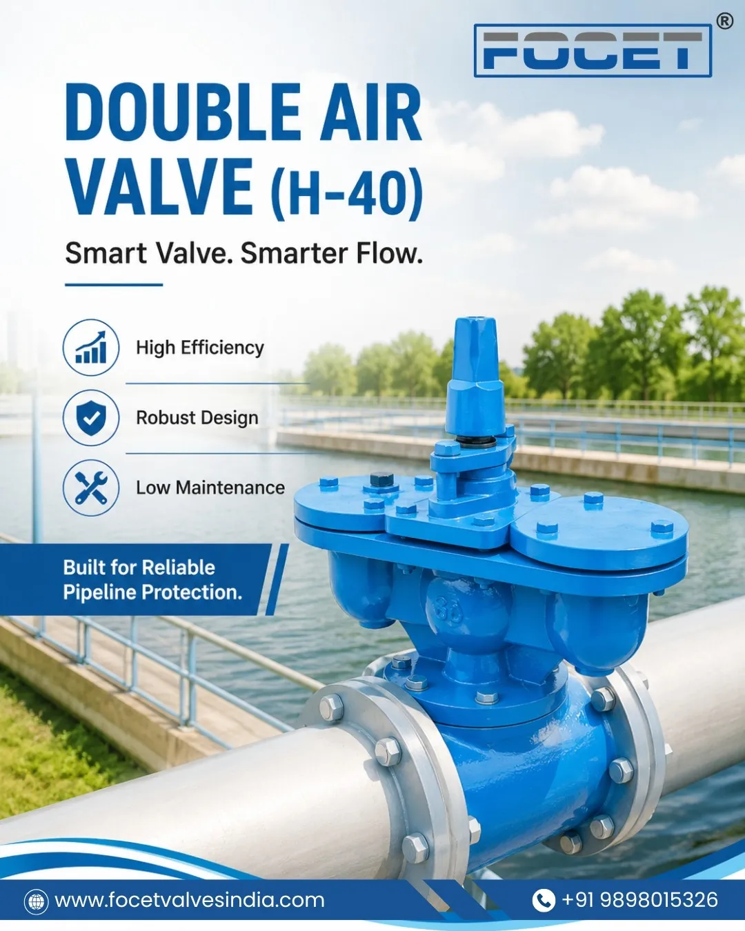Double Air Valve (H-40) Manufacturers in Ahmedabad | Focet Valves