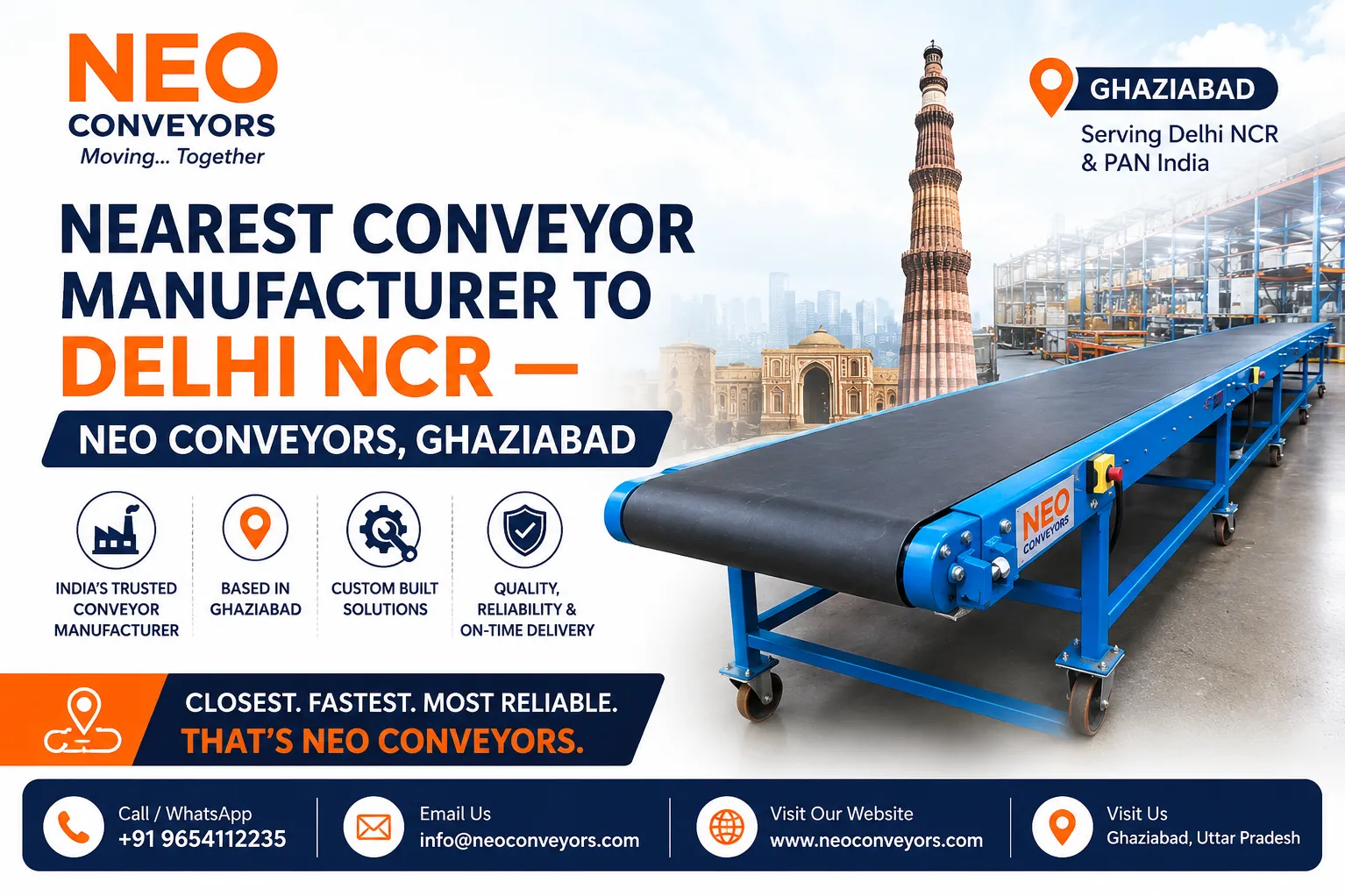 Nearest Conveyor Manufacturer to Delhi NCR — Neo Conveyors, Ghaziabad