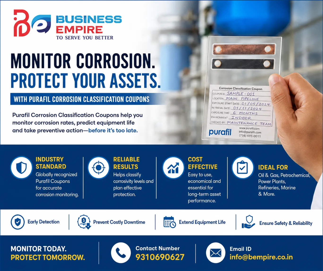 Purafil Corrosion Classification Coupon Delhi NCR Noida Mumbai Hyderabad Bhopal Patna Siliguri