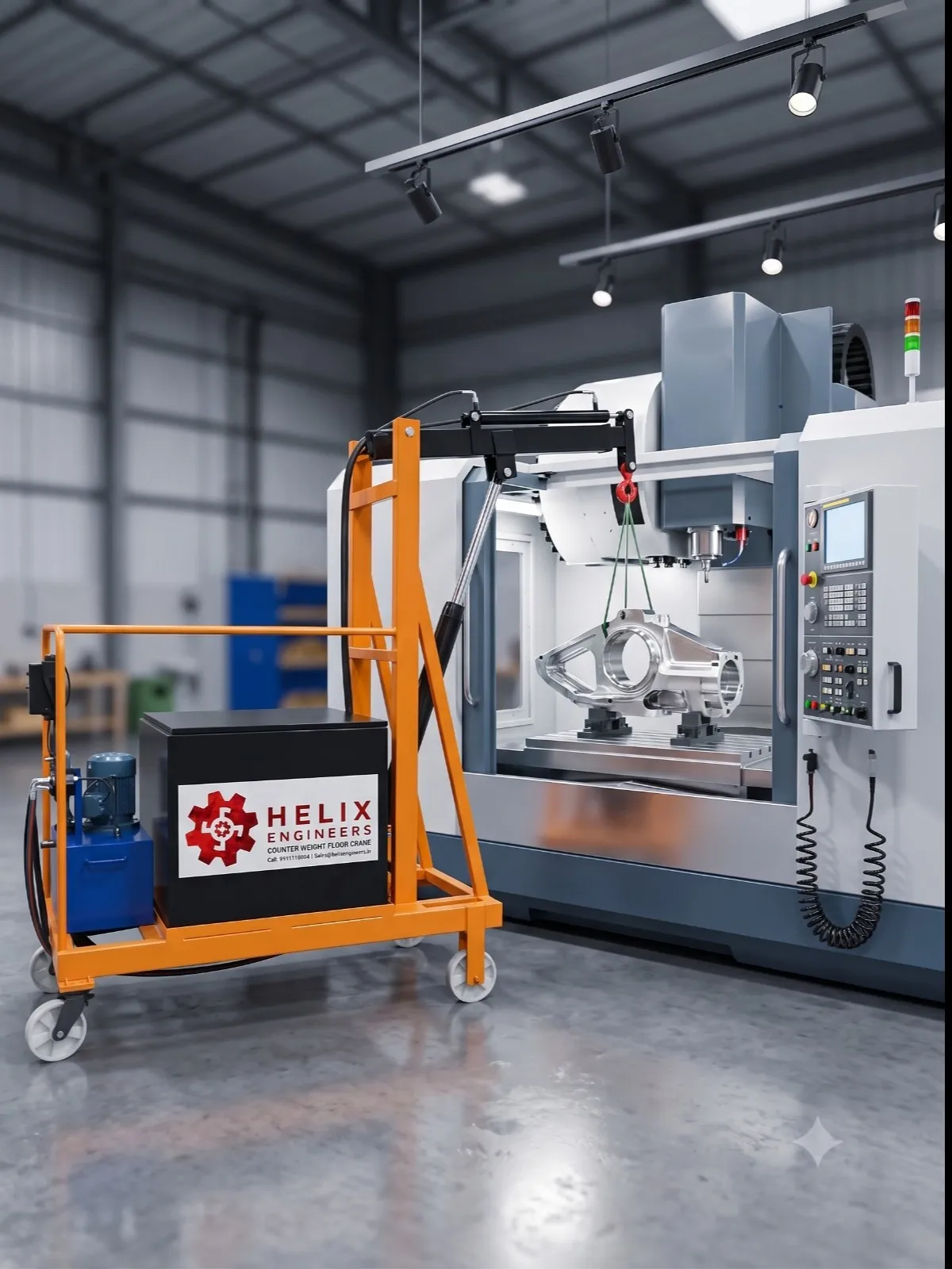 Counterweight Hydraulic Floor Crane