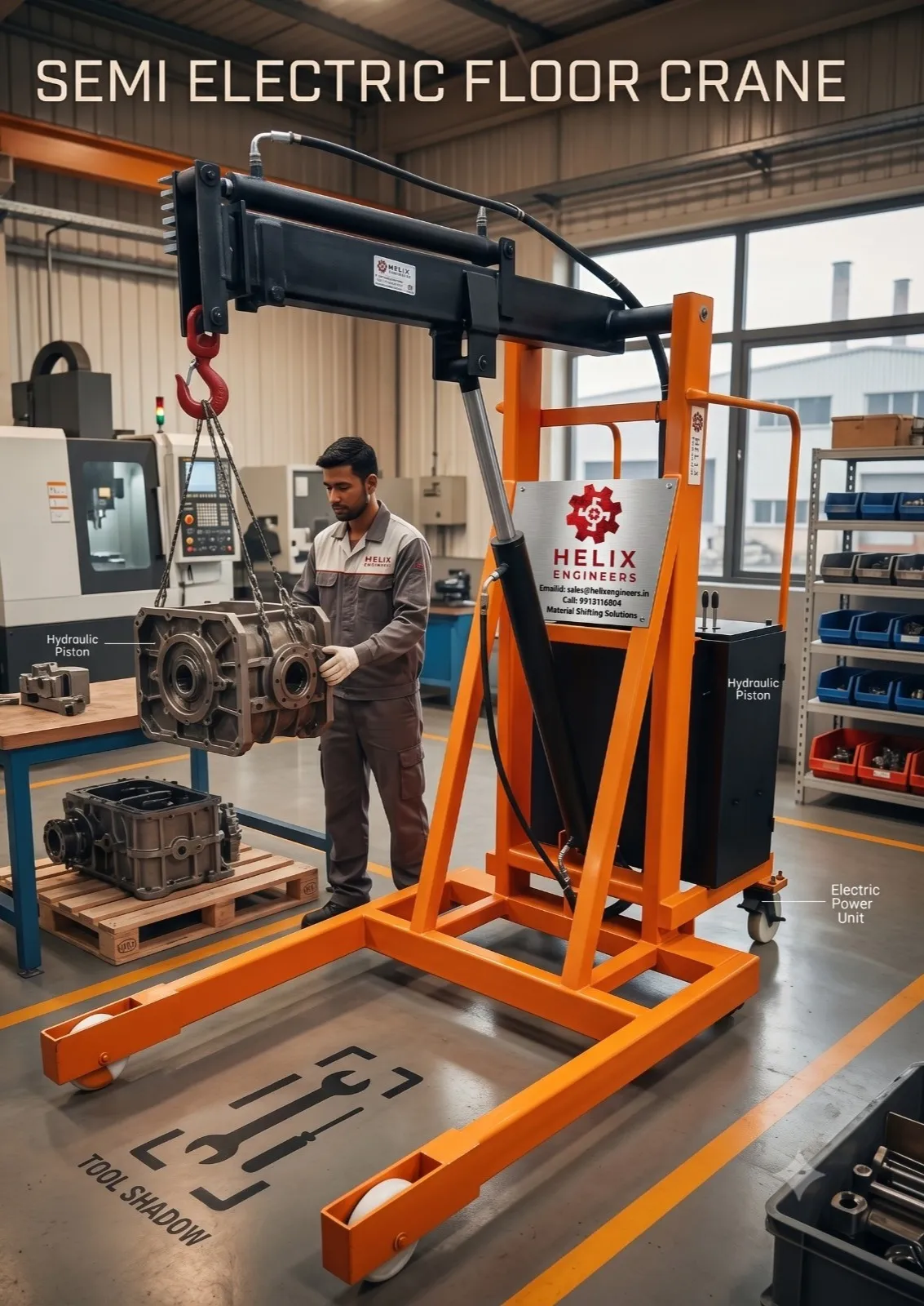 Hydraulic Semi Electric Floor Crane Supplier