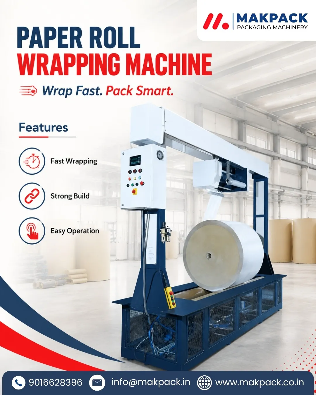 Paper Roll Wrapping Machine Manufacturer in Ahemdabad | Mak Pack Machinery