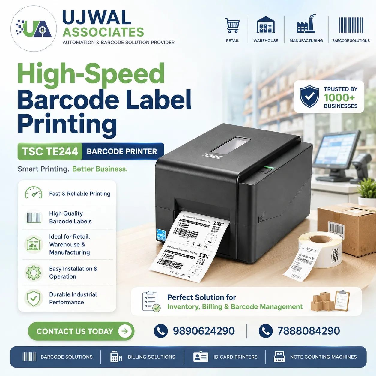 π·οΈ TSC TTP-244 Pro Label Printer Supplier in Nagpurβ Ujwal Associates π