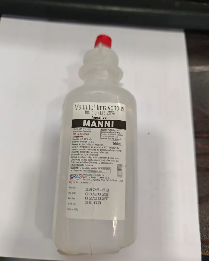 Mannitol Intravenous Infusion IP 20% Available in Near Chatrapati Shivaji Maharaj Hospital kalwa